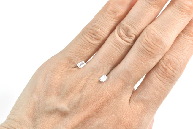 エメラルドカット ダイヤモンド リングゴールド 0.35カラットDIF GIA