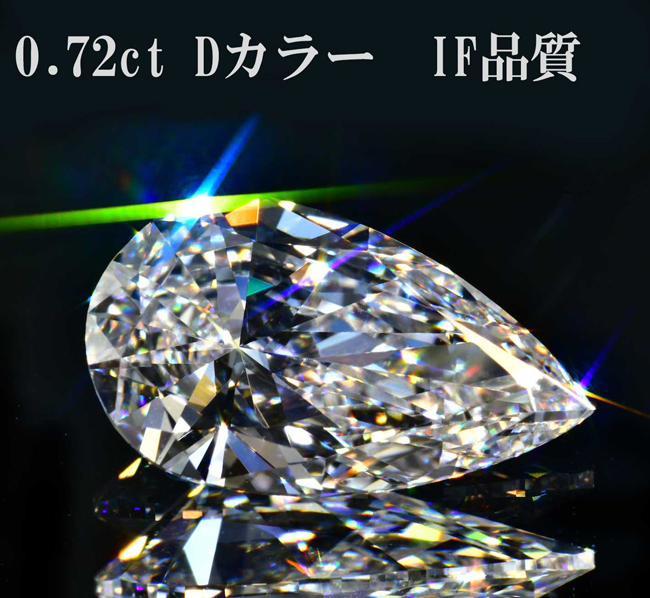 0.7カラット ペアシェイプカット ダイヤモンド 一粒ネックレスK18