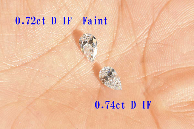 ペアシェイプカット ダイヤモンドリング プラチナ 0.7カラットDIF