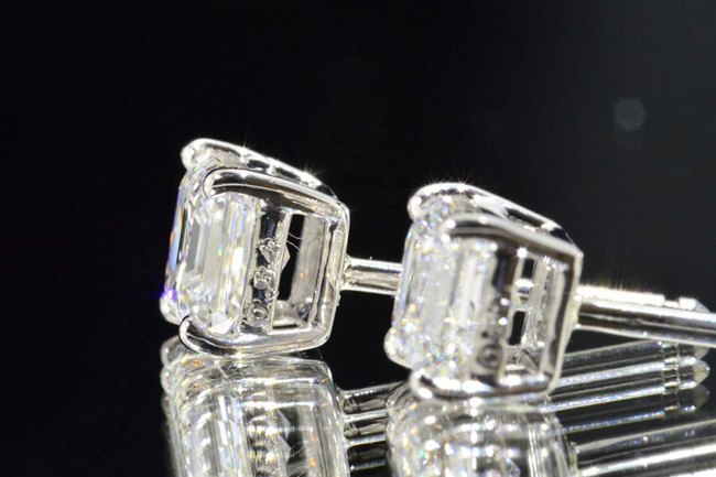 ガーネット ダイヤモンド プラチナ PT アッシャーカット スクエア ピアス ガーネット ダイヤモンド プラチナ PT アッシャーカット