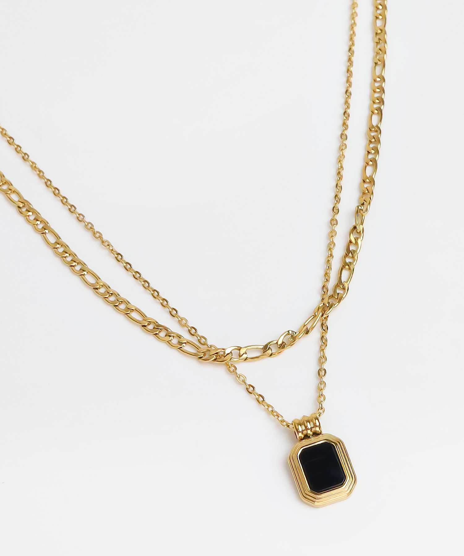 [韓国人気ジュエリー] nff dia strap necklace-black チョーカー ゴールド レディース ストーン 黒 首飾り 首元 飾る