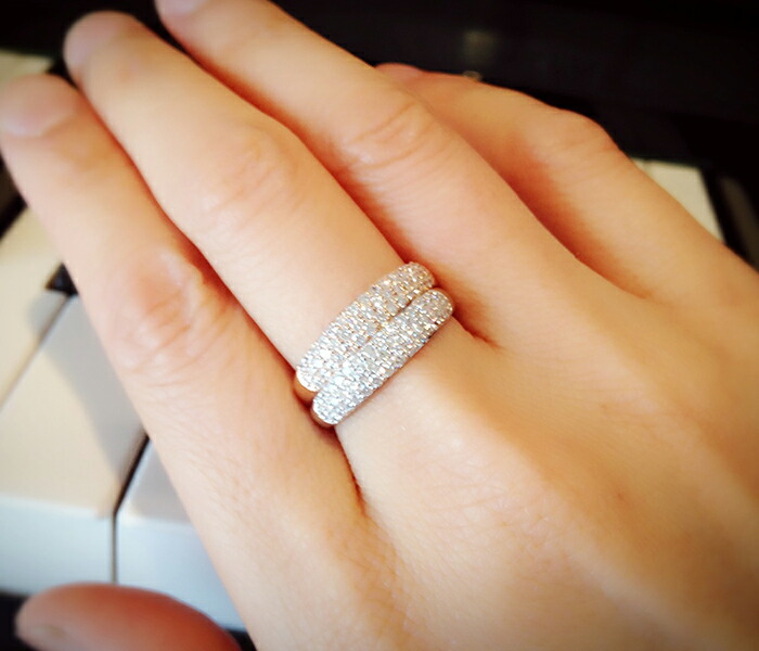 ダイヤモンド専門店THJ 指輪 パヴェ 0.5ct K18 THJ「美」パヴェリング 