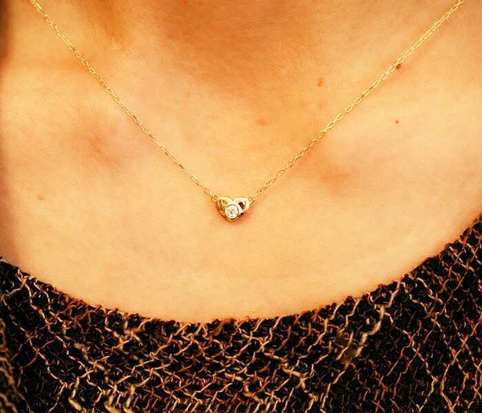 ダイヤモンド専門店THJ ネックレス D0.07ct K18 THJ with〜heart