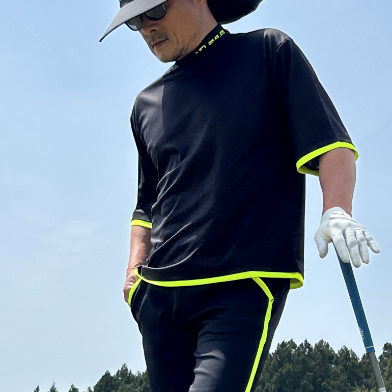 激安ショップ 食品 COMONGOLF ゴルフウェア メンズ 半袖 夏 モックネック 吸汗速乾 服&ファッション小物