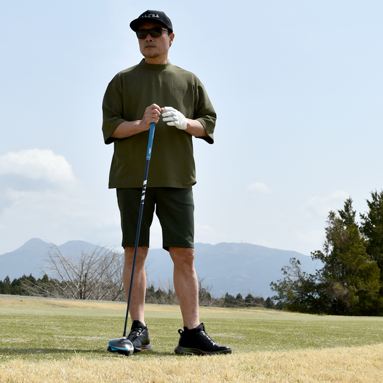 ゴルフウェア メンズ ハーフパンツ 夏 大きいサイズ 長め ショートパンツ ゴルフパンツ カーキ色パンツ ズボン コモンゴルフ サンタリート  CG-S23023