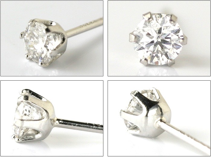 PT プラチナ ダイヤモンド ピアス 0.15ct 片耳 無色透明 選べる 品質