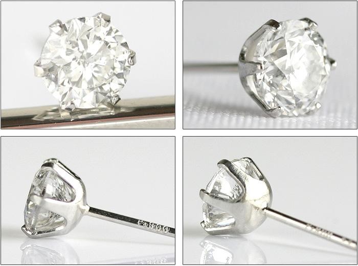 プラチナ　天然ダイヤモンド　ピアス　片耳 プラチナ ダイヤモンド ピアス 0.50ct 片耳 大粒 レディース メンズ