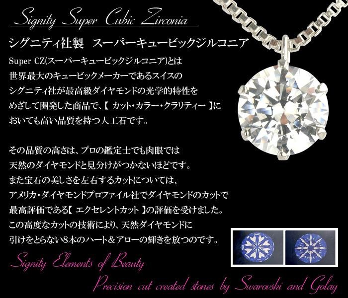 PT900 シグニティ社製 スーパーキュービックジルコニアピアス 1.0ct