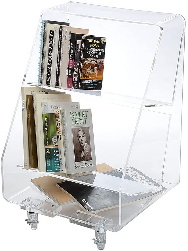 USED/スペースエイジ y2k アクリルマガジンラック space age Kuai アクリル マガジンラック 2段式 キャスター付き 透明感 おしゃれ