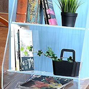 Kuai アクリル マガジンラック 2段式 キャスター付き 透明感 おしゃれ