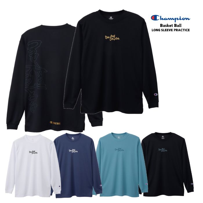 Champion ロングスリーブTシャツ C3-EB430 長袖 バスケットボール 練習着 吸汗速乾 UVカット One Ball One Love | Champion