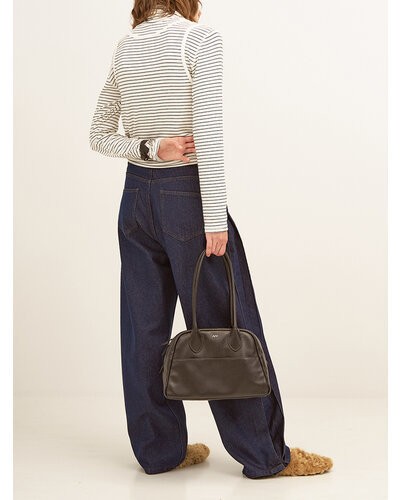 ☆日本未入荷*PARFOIS*新作*デニムボウリングバッグ☆ YENN ミディアムサイズボウリングバッグ 牛革使用 耐久性抜群