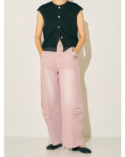 YENN イエン Y252-31054-2 KNEE TUCK DENIM PT PINK 36 レディース 25