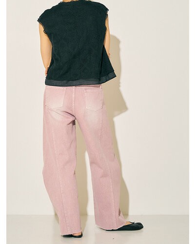 YENN イエン Y252-31054-2 KNEE TUCK DENIM PT PINK 36 レディース 25