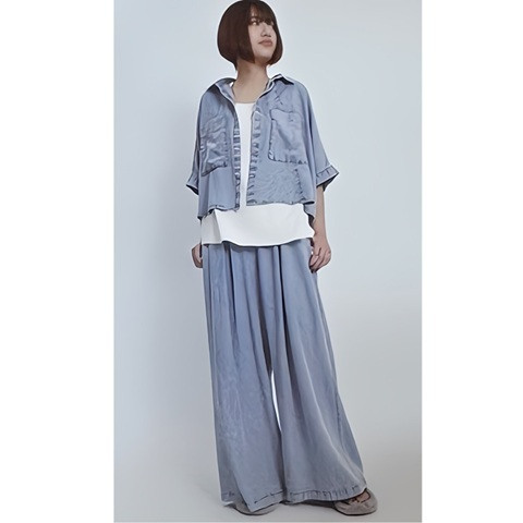 2025summer テンセルデニムタックワイドパンツ 825508 〜ayane
