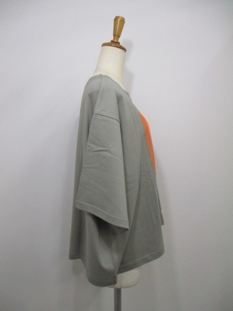 トラノイ 売れ筋商品|||TRANOI 223J241 mind wide tee 春夏 レディース フォトプリント チュールデザインTシャツ ワイドT ゆったりシルエット M 送料無料 カーキ TRANOI トラノイ 223J241 mind wide tee 春夏 レディース フォト