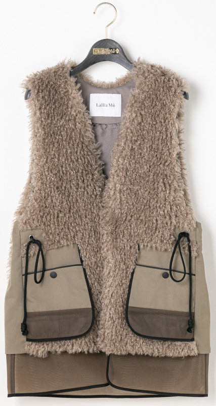 ラリアムー Lallia Mu エコムートンファーベスト : dimancheヤフーSHOP