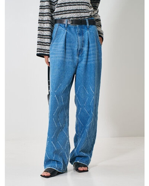 YENN 送料無料 イエン LASER CUT WIDE DENIM Y261-31001 デニム
