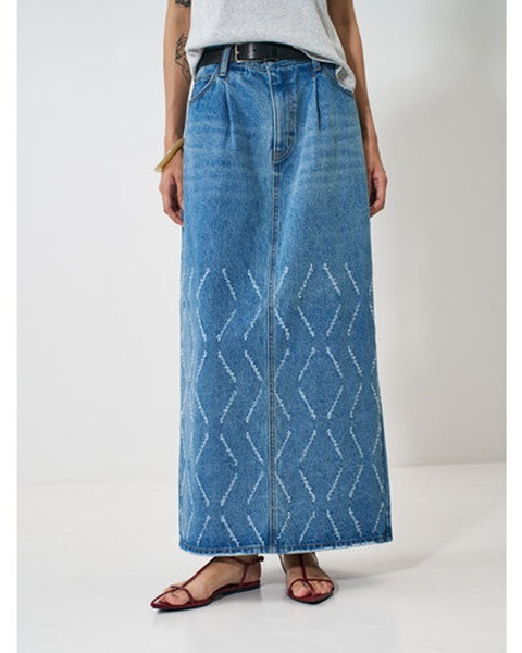 YENN 送料無料 イエン LASER CUT DENIM SK Y261-22002 デニム スカート