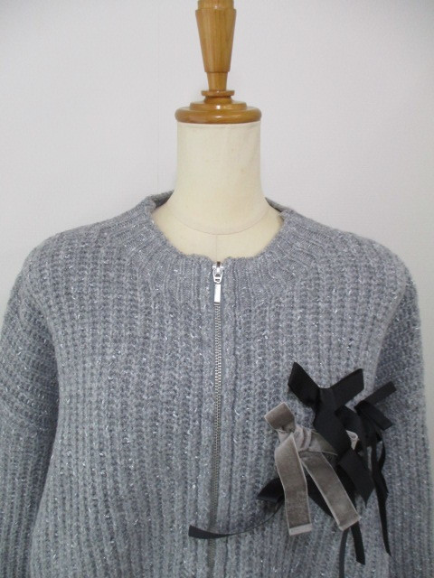 Eimee Law（エイミーロウ） ランダムリボンラメネップZIPカーデ 84398L