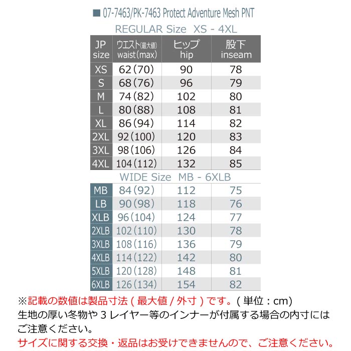 コミネ PK-7463 プロテクトアドベンチャーメッシュパンツ ブラック
