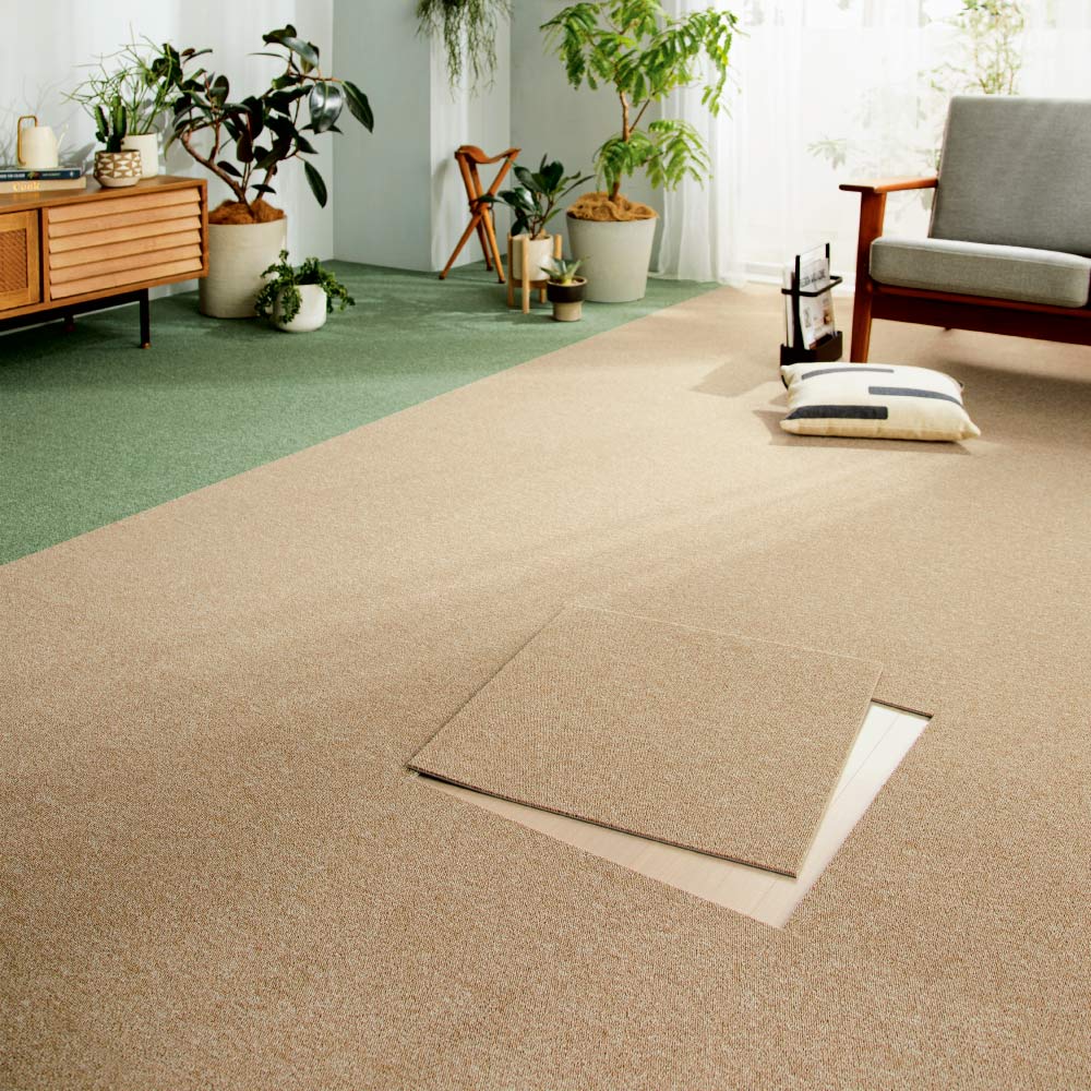 東リ（TOLI） 撥水タイルマット 同色4枚組 カーペット ラグ マット