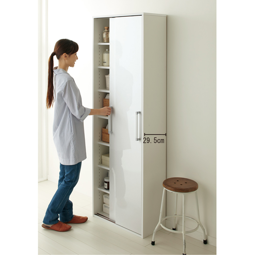 トイレ収納 洗面所収納 バスタオルハンガー 脱衣所 薄型 すっきり隠せる薄型引き戸収納庫 幅60cm 775031 トイレ収納 洗面所収納 幅60cm 写真は幅90cmタイプです ：幅56 2奥行22高さ87 家具