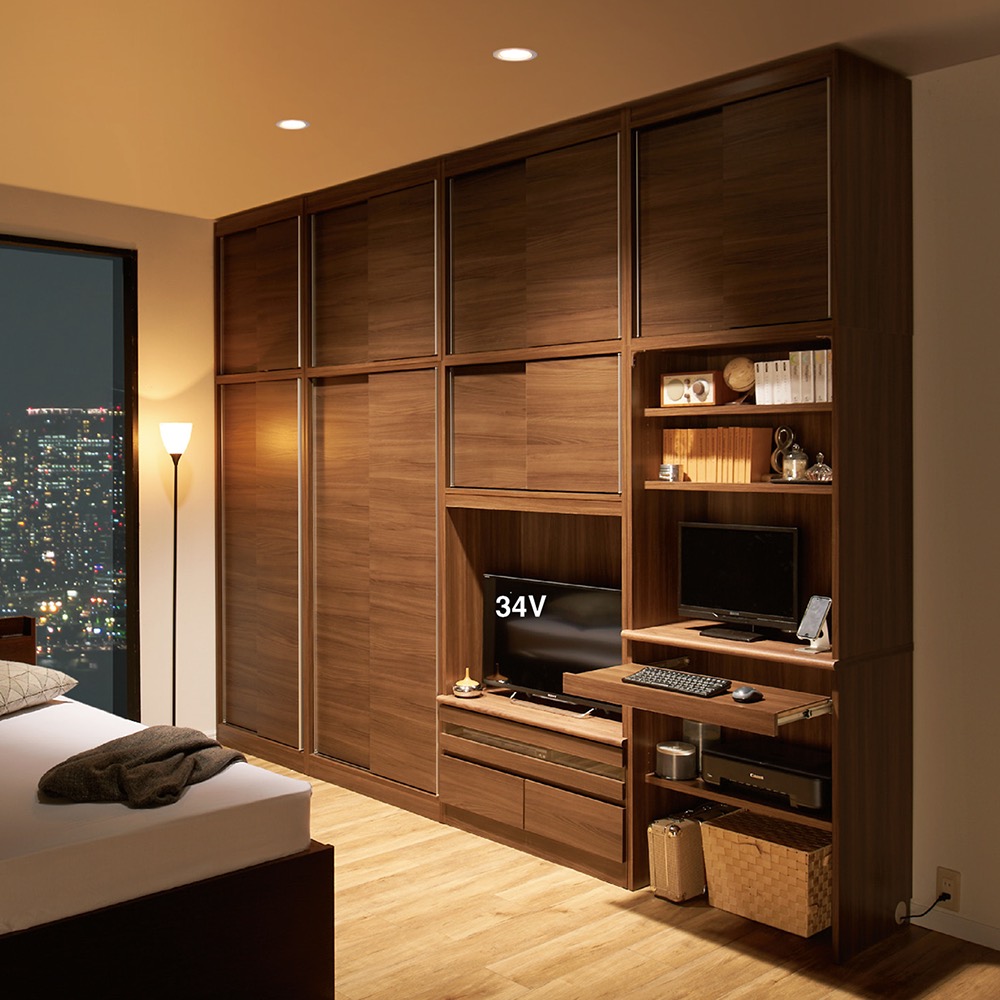 【最終】 リビング収納 テレビ台 テレビボード コンセント パソコン コード収納 狭い場所でも収納たっぷり引き戸壁面収納シリーズ テレビ台 幅155cm 808913 【PET1588392812】 (55766円)