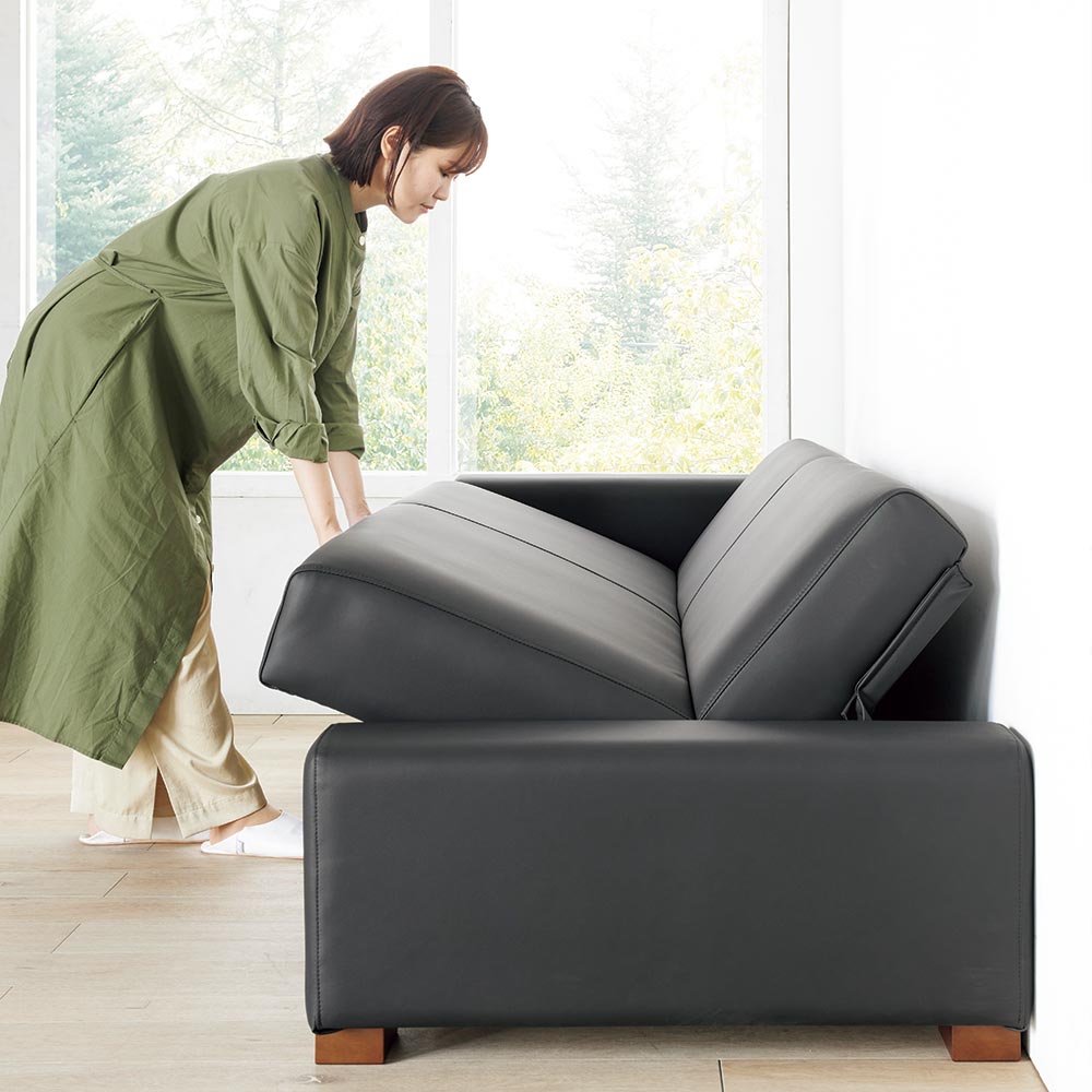 ブランド ソファー レザーソファー レザー. レザー調 Riva/リーヴァ レザー調ソファベッド H31404 【OCQ2004644793】(70380円)