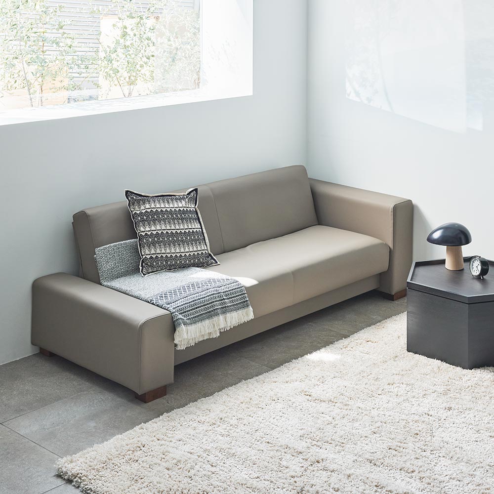 ブランド ソファー レザーソファー レザー. レザー調 Riva/リーヴァ レザー調ソファベッド H31404 【OCQ2004644793】(70380円)