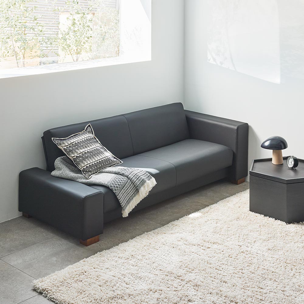 ブランド ソファー レザーソファー レザー. レザー調 Riva/リーヴァ レザー調ソファベッド H31404 【OCQ2004644793】(70380円)