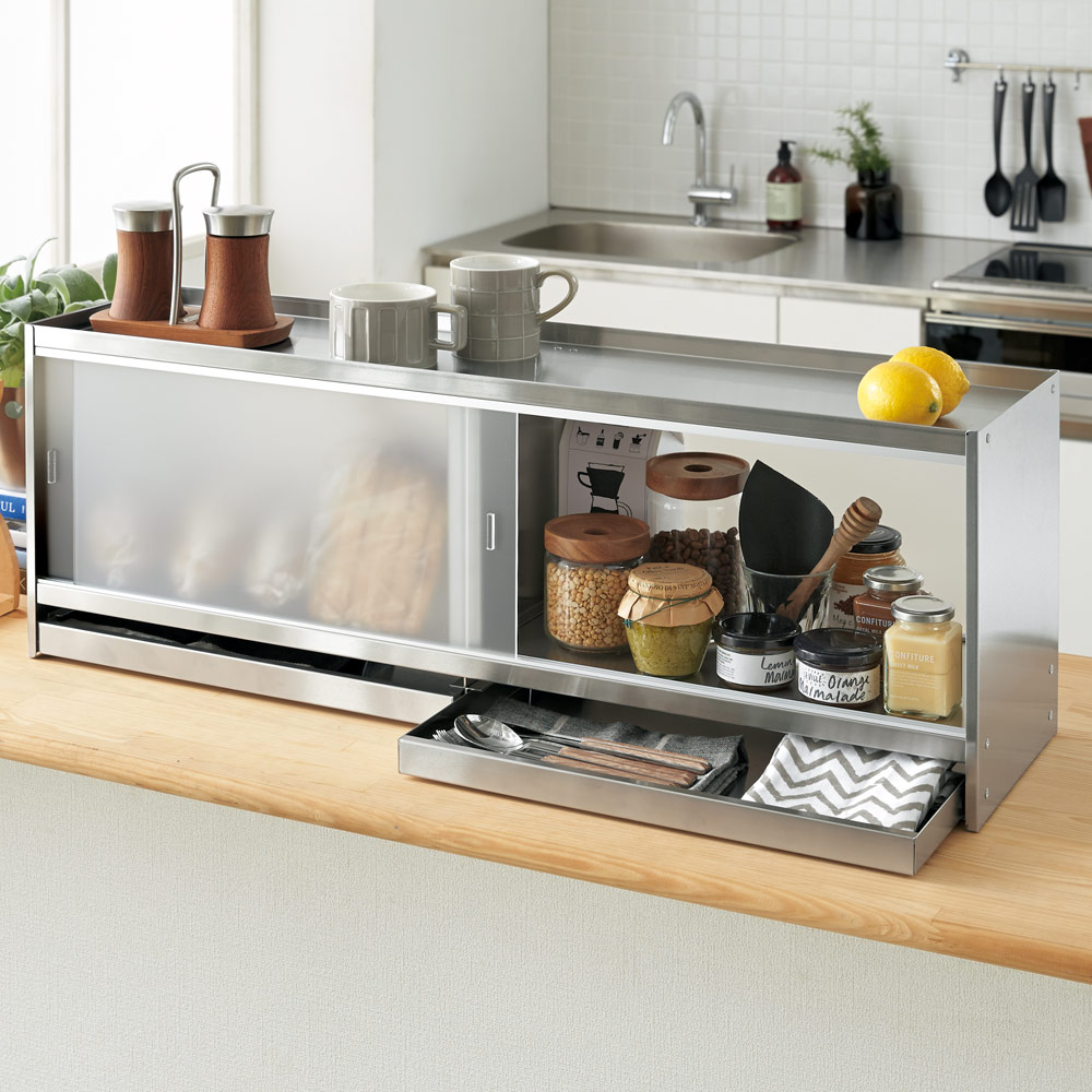 ディノス　ステンレス カウンター キッチン レンジボード 大型レンジ対応ステンレスクリーンキッチン キッチンボード 幅