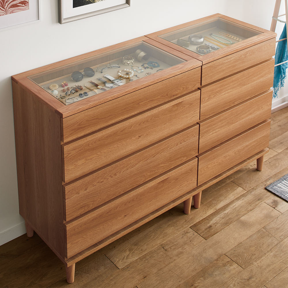 dinos（ディノス） 北欧ジュエリー収納付チェスト ロータイプ 幅60cm