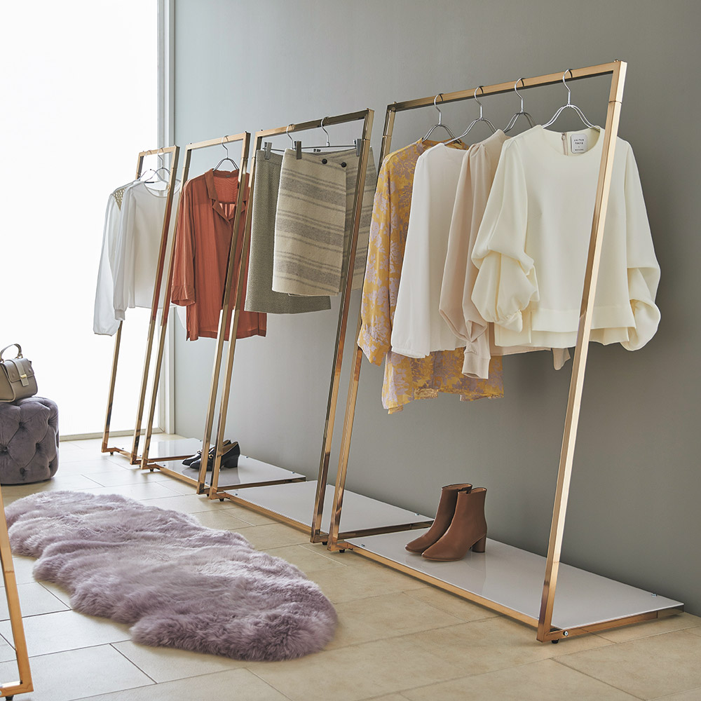 dinos（ディノス） Lettre/レットル ハンガーラック ゴールド 幅60cm