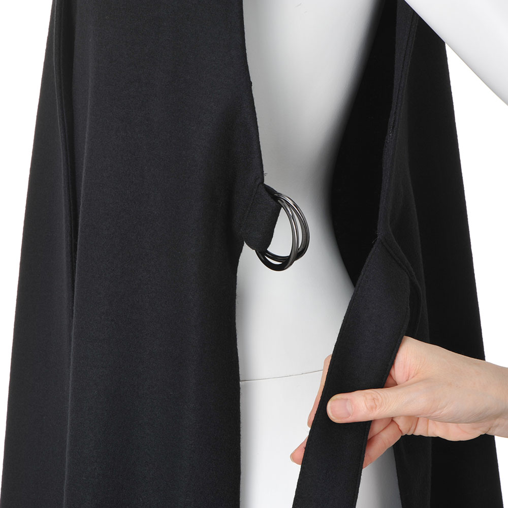 dinos（ディノス） 圧縮ウールジャージー サイドベルト ジレ