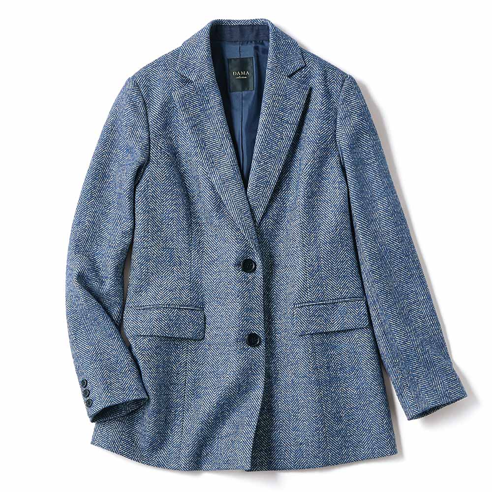 dinos（ディノス） フェルラ社 ベビーアルパカ混 ヘリンボーン