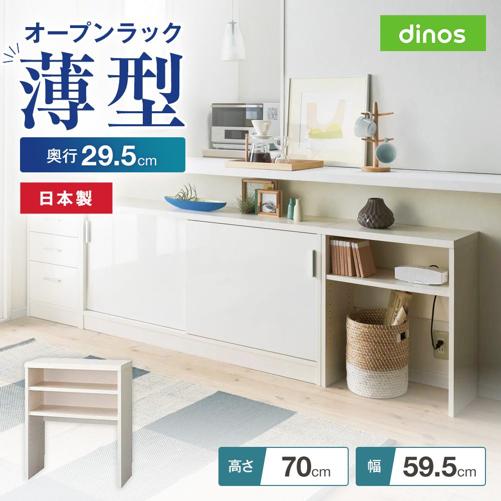 dinos（ディノス） リビング 棚 引き戸カウンター下収納庫 奥行29.5高