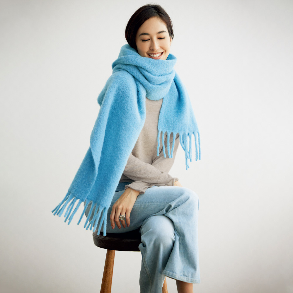 dinos（ディノス） ベビーアルパカ混 ロングストール （イタリア製