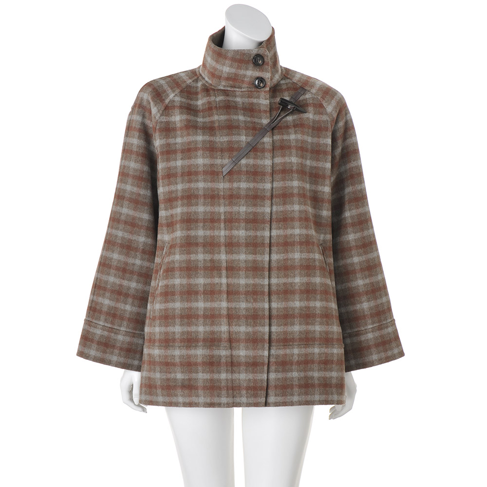 【美品】ディノス dinos Racy Radiant ダッフルコート グレー dinos（ディノス） ウール混 リバー仕立て 斜めトグル ダッフルコート