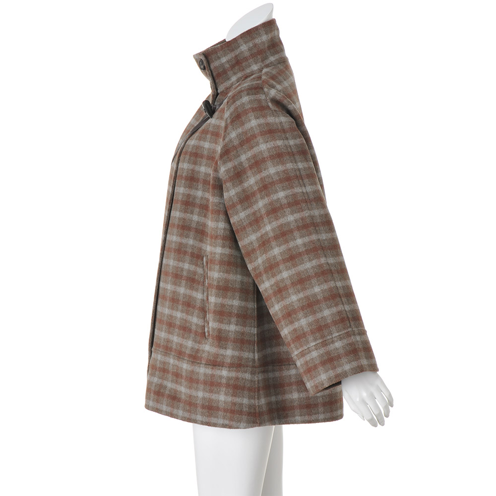 dinos（ディノス） ウール混 リバー仕立て 斜めトグル ダッフルコート