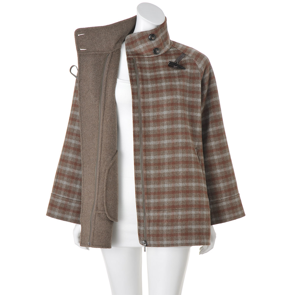 dinos（ディノス） ウール混 リバー仕立て 斜めトグル ダッフルコート