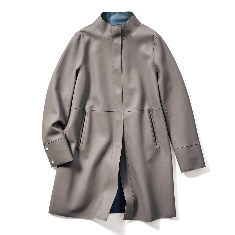 dinos（ディノス） イタリアンラムレザー リバーシブル コート コート