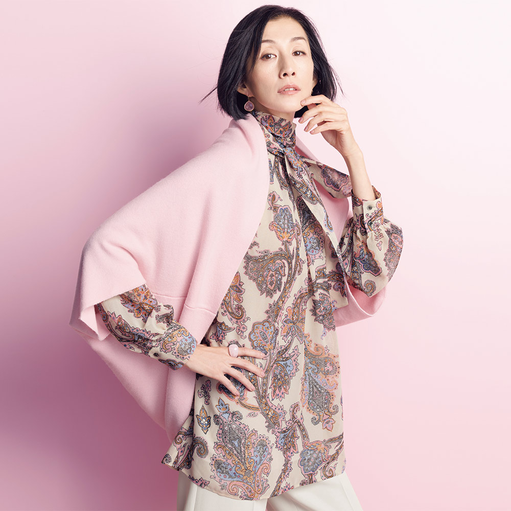 dinos（ディノス） ウールカシミヤ ボレロ風 カーディガン ニット