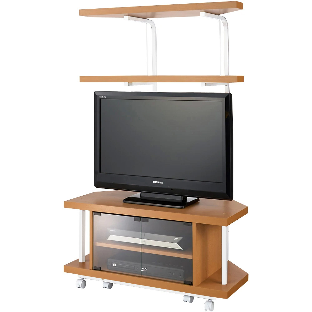 32型液晶テレビ＋miniPC+キャスター付きテレビ台セット dinos 32 40インチ コーナーテレビ台（上棚付き） 幅120cm 棚2段