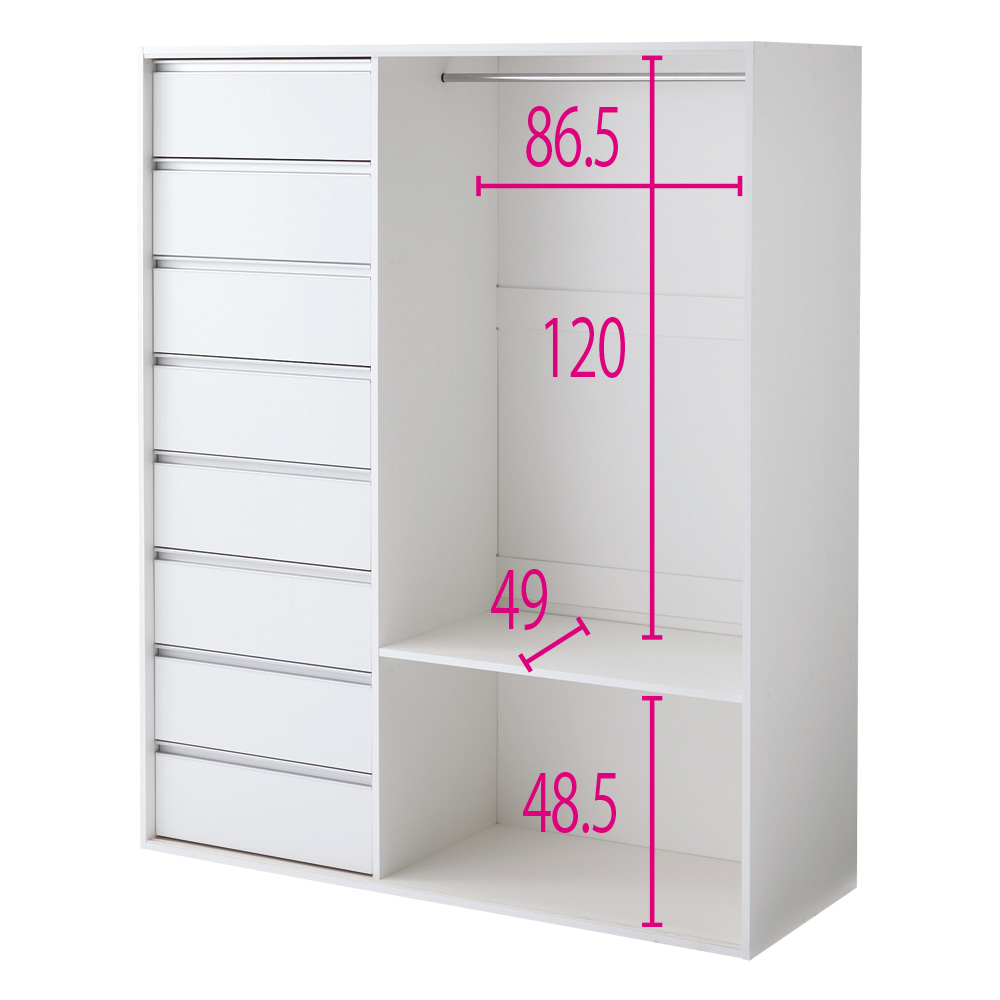 dinos（ディノス） 衣類をまとめて収納できる光沢仕上げタワーチェスト