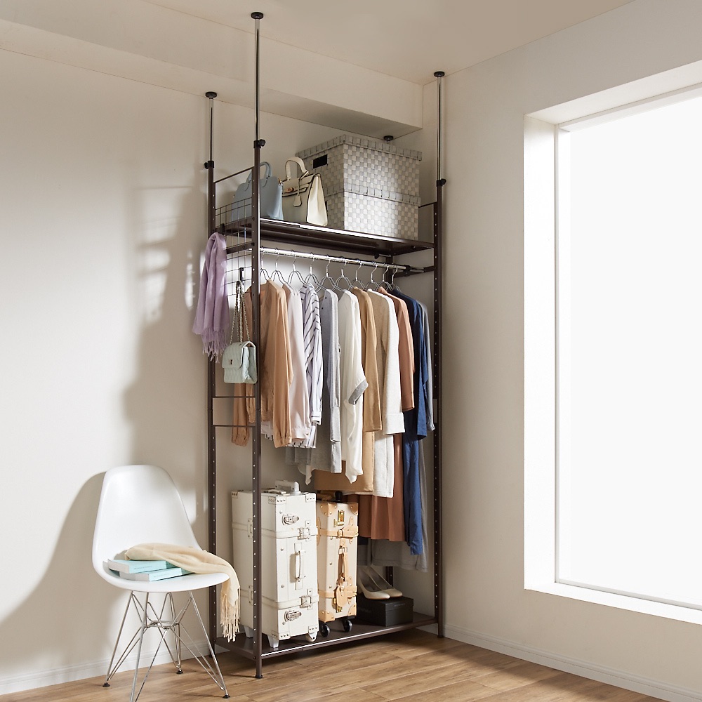 dinos（ディノス） 頑丈フレキシブル伸縮ラック 突っ張り式ハイ幅83