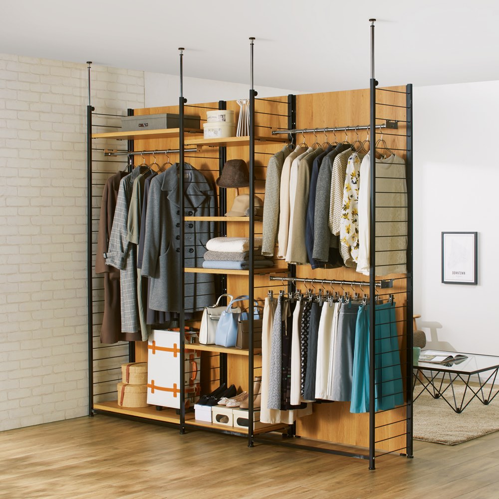 dinos（ディノス） ブルックリン風間仕切り収納 ハンガー＆棚 連結用