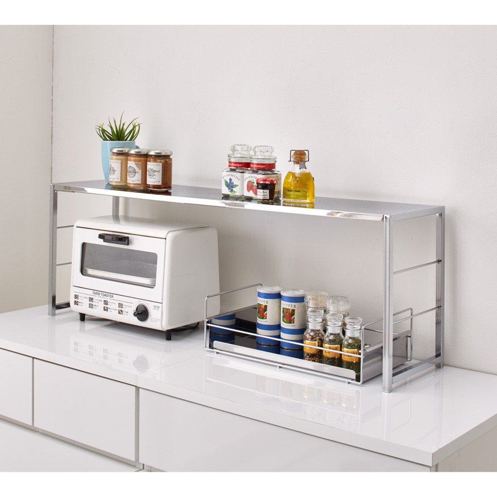 dinos 全部隠せる スライド棚付きキッチン家電収納庫 ハイタイプ