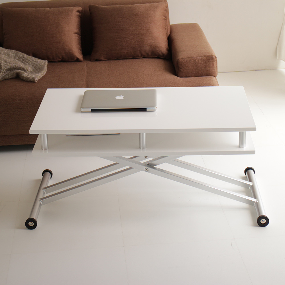 dinos 棚付き昇降式テーブル 幅120cm テーブル 昇降式 リフティング