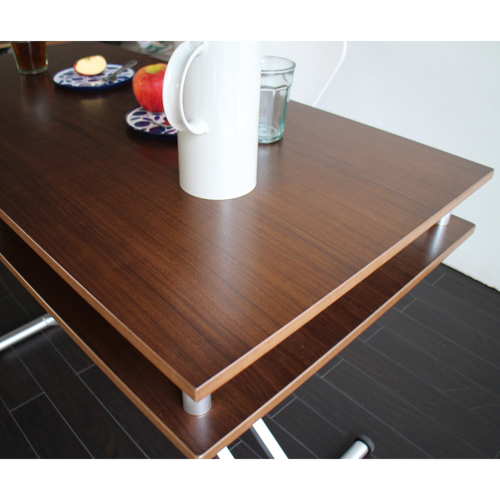 dinos（ディノス） 棚付き昇降式テーブル 幅120cm テーブル 昇降式